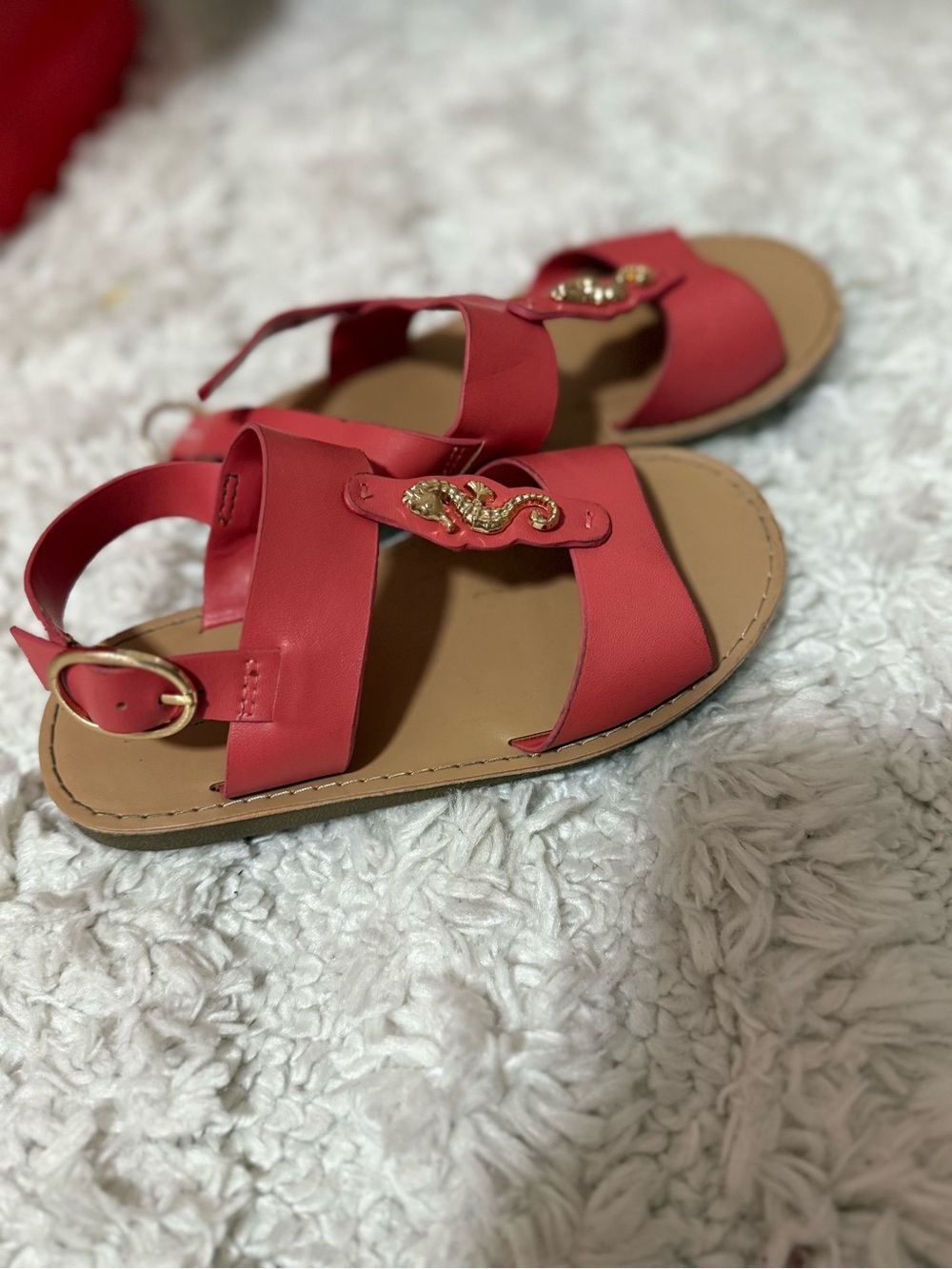 Little girls fuchsia sandals worn a few times and outgrew from them.